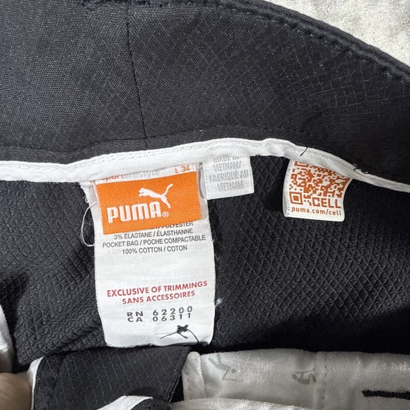 Puma Rickie Fowler 6 Pocket Pants Mens Size 34x34 Black performance Stretch‎ - Picture 6 of 11